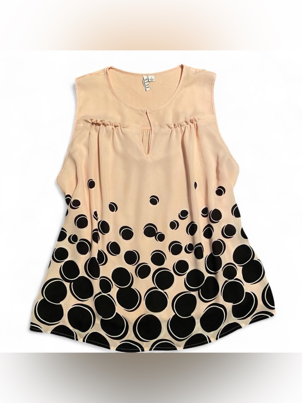 Elle Pink Tank Top with Black Dot Print